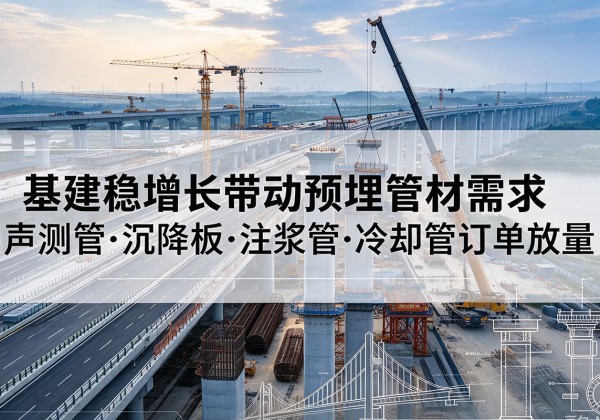 遂平基建稳增长带动预埋监测管材需求，声测管、沉降板、注浆管订单持续放量